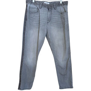 Isabel marant Etoile jeans stripe ankle straight gray Size 40 Us 8